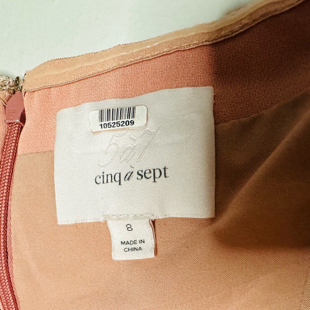 CINQ A SEPT Pink Luna Strapless Straight Neckline Hourglass Gown Dress Size 8 - Picture 8 of 11